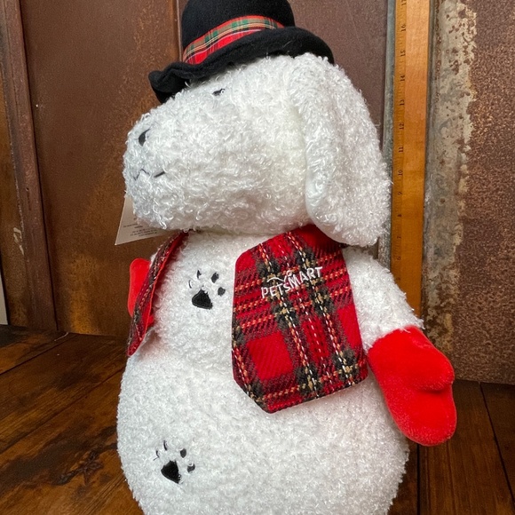 Vintage 2000/2001 PetSmart Dog Christmas Holiday SnowPuppy Snowman Plush- 2! - Picture 7 of 11